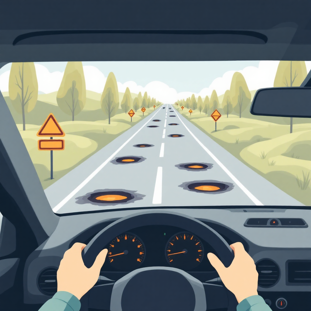 Widok z samochodu symbolizujący perspektywę zespołu